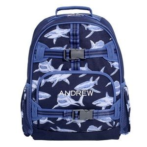 Pottery Barn Mackenzie Blue Sharks Glow-in-the-Dark Backpacks - Size Small